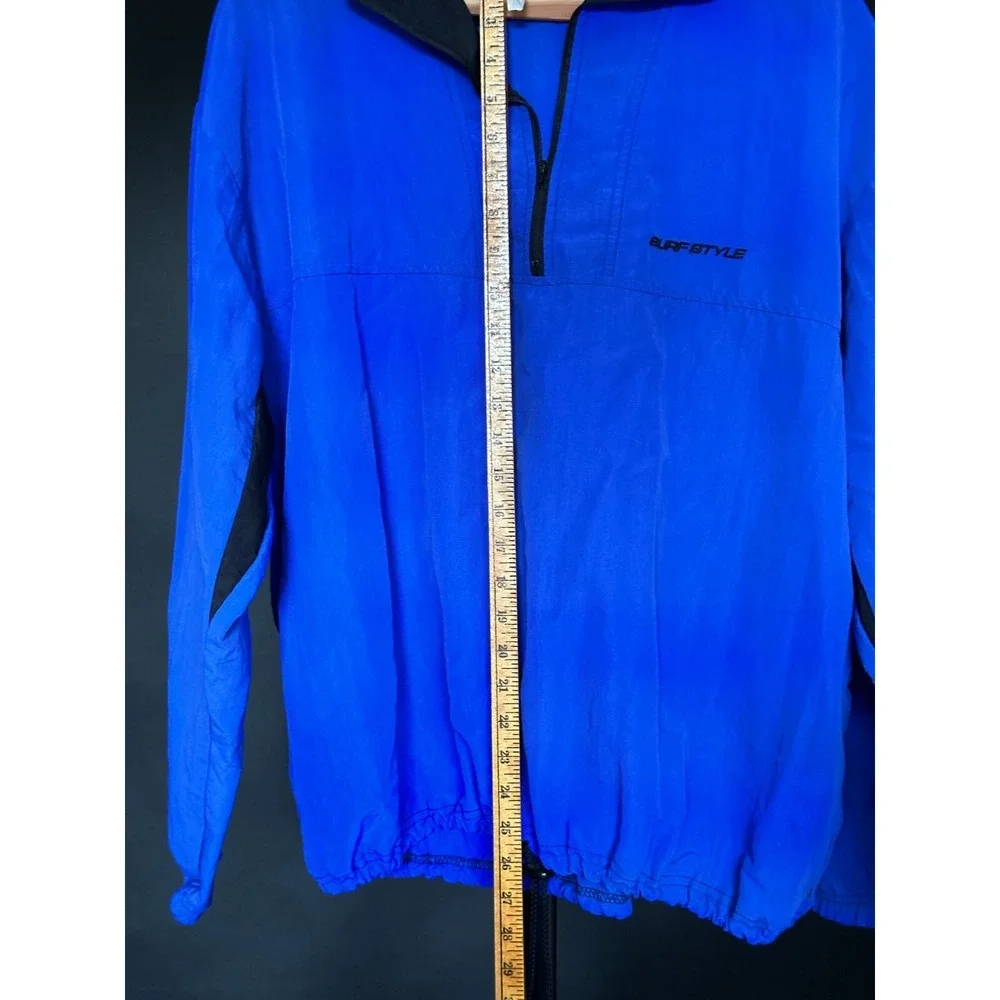 Vtg Vintage Surf Style L/XL Windbreaker Pullover + Shorts Electric Blue